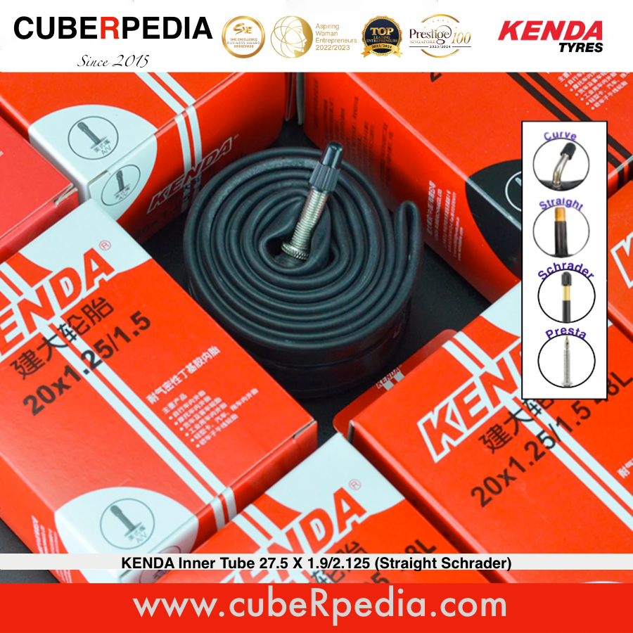 KENDA Inner Tube 27.5 X 1.9 2.125 Straight Schrader cubeRpedia