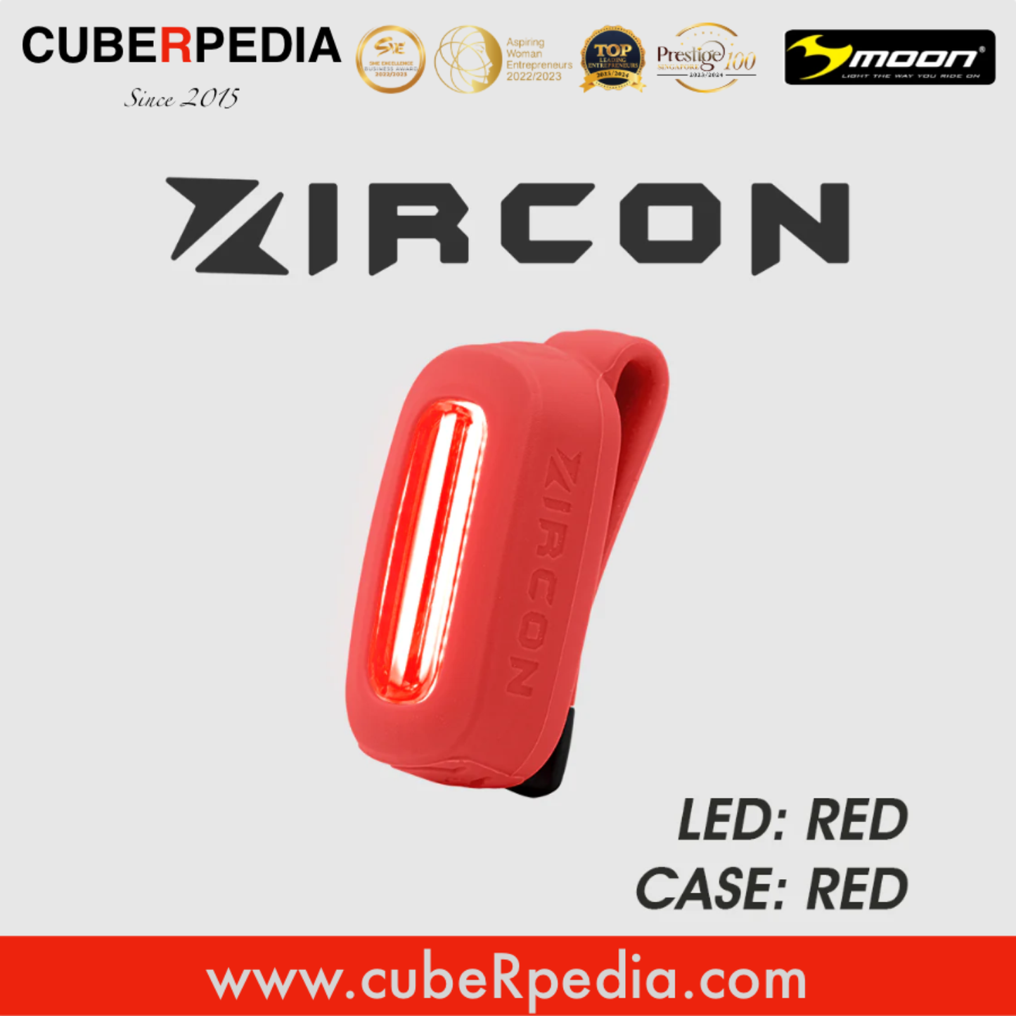 Moon ZIRCON Bicycle Running Sports Versatile Lights - Red