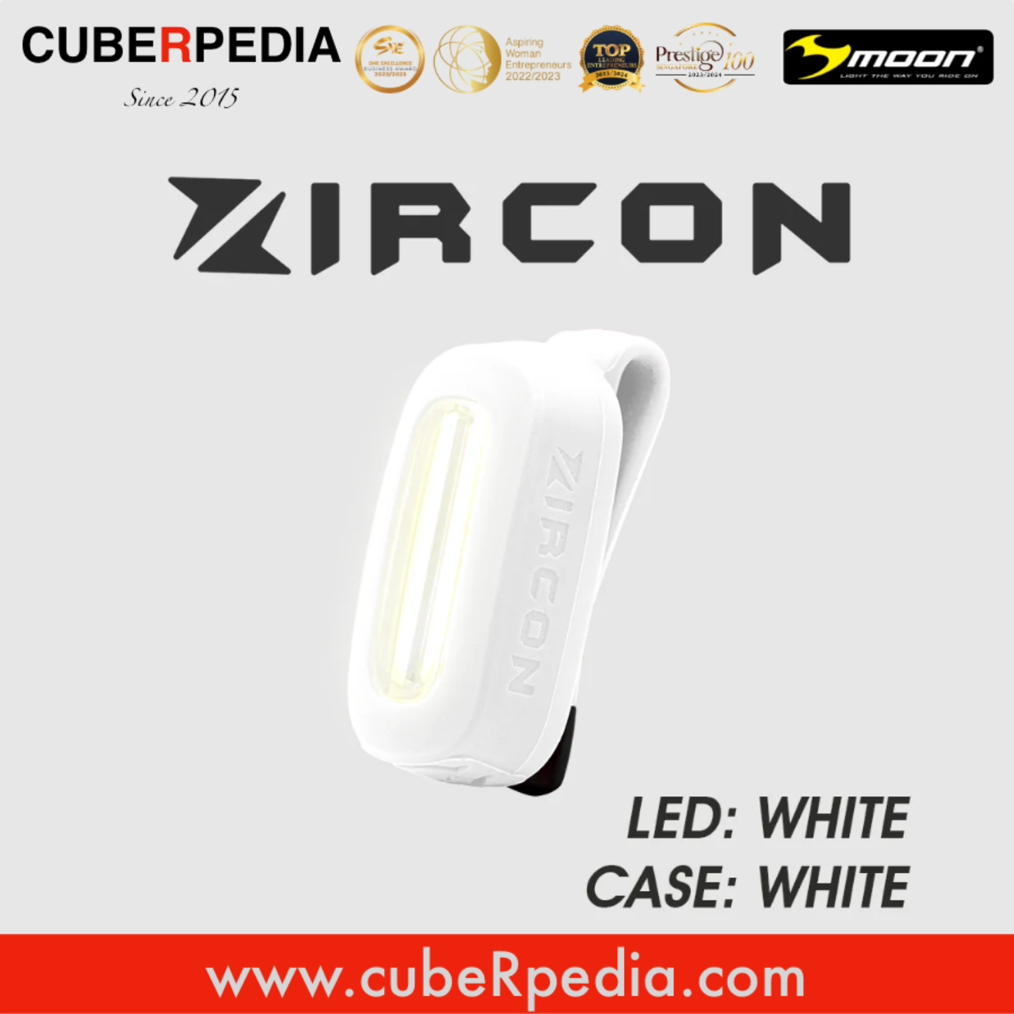 Moon ZIRCON Bicycle Running Sports Versatile Lights - White