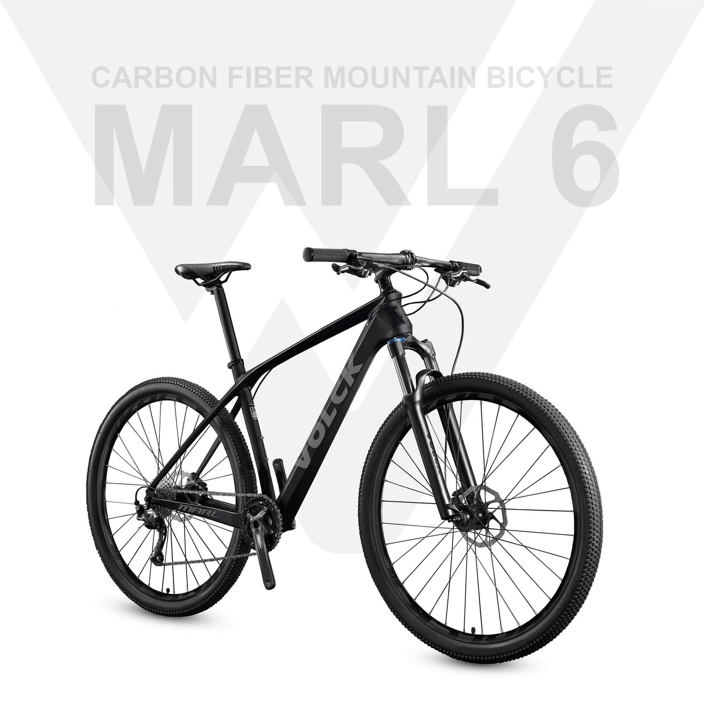 VOLCK Marl 6 Carbon Fiber Mountain Bike (29" x 19") - Black/Grey