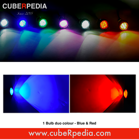 12V 23mm Eagle Eye LED Light - Blue & Red