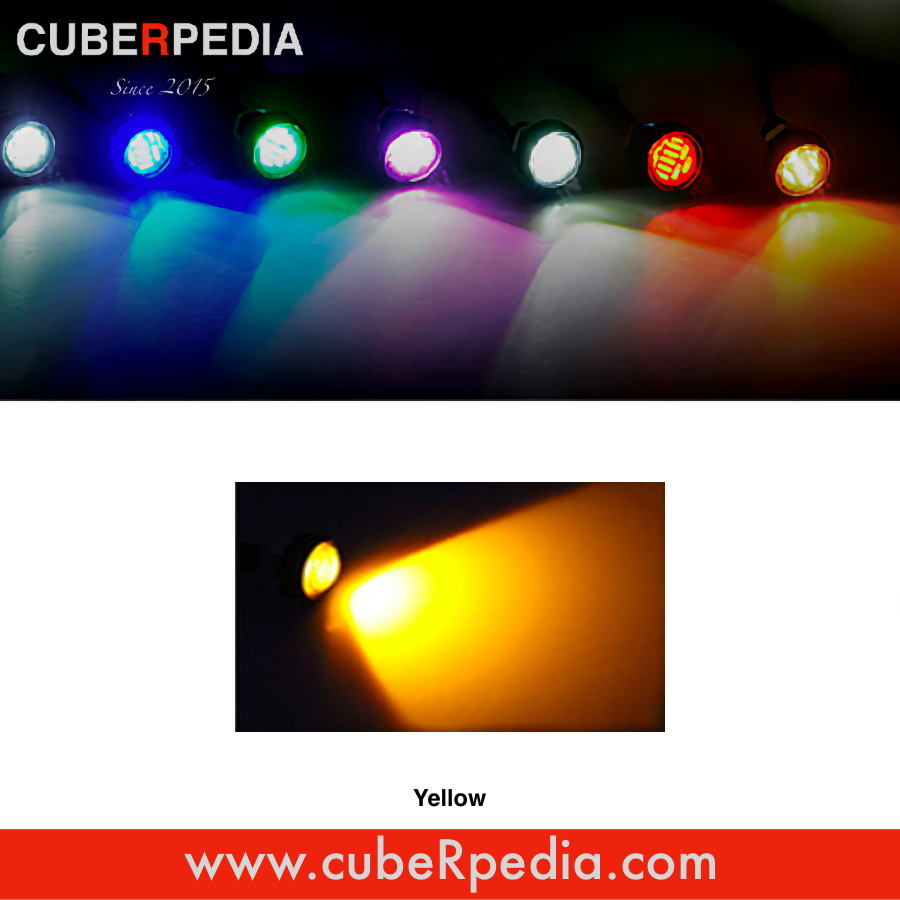 12V 23mm Eagle Eye LED Light - Yellow