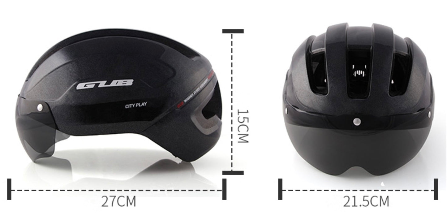 GUB City Play Bicycle Visor Helmet - Black