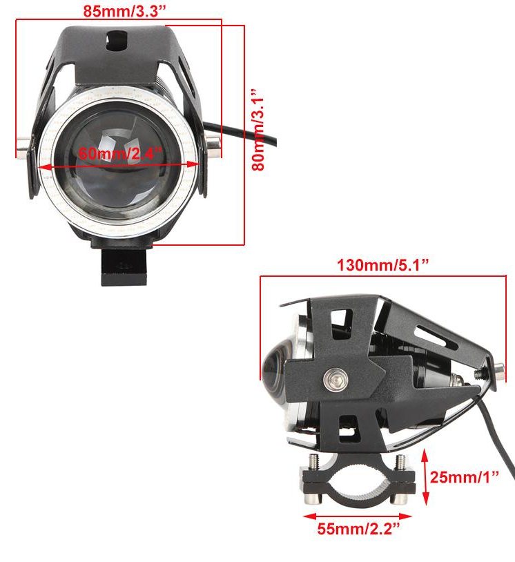U7 Angel Eye Cree LED Light - Rainbow Double