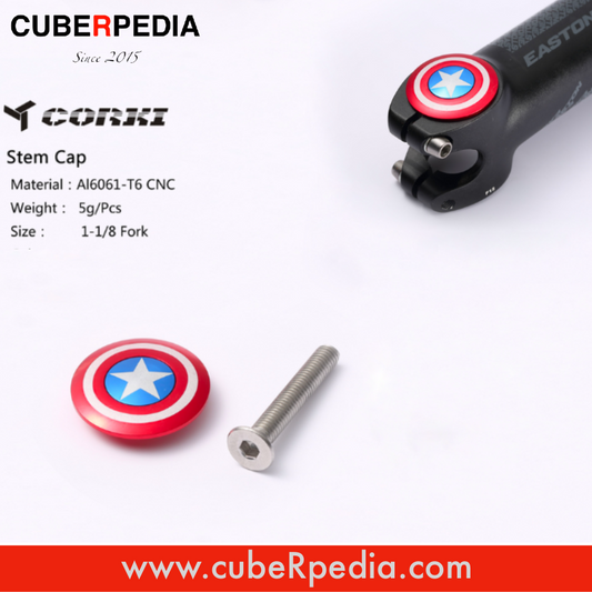 Captain America Bicycle Stem Cap Set