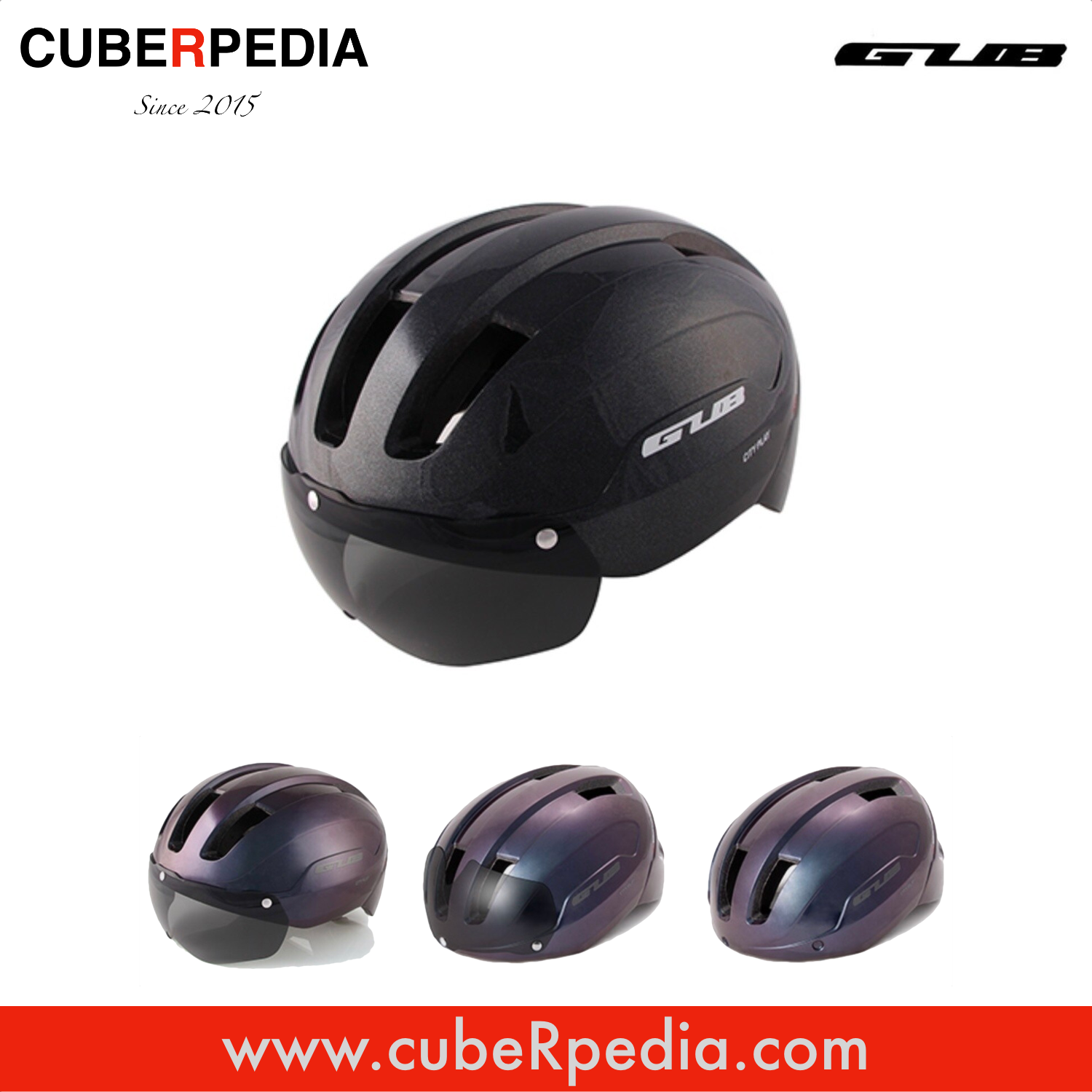 GUB City Play Bicycle Visor Helmet Black cubeRpedia