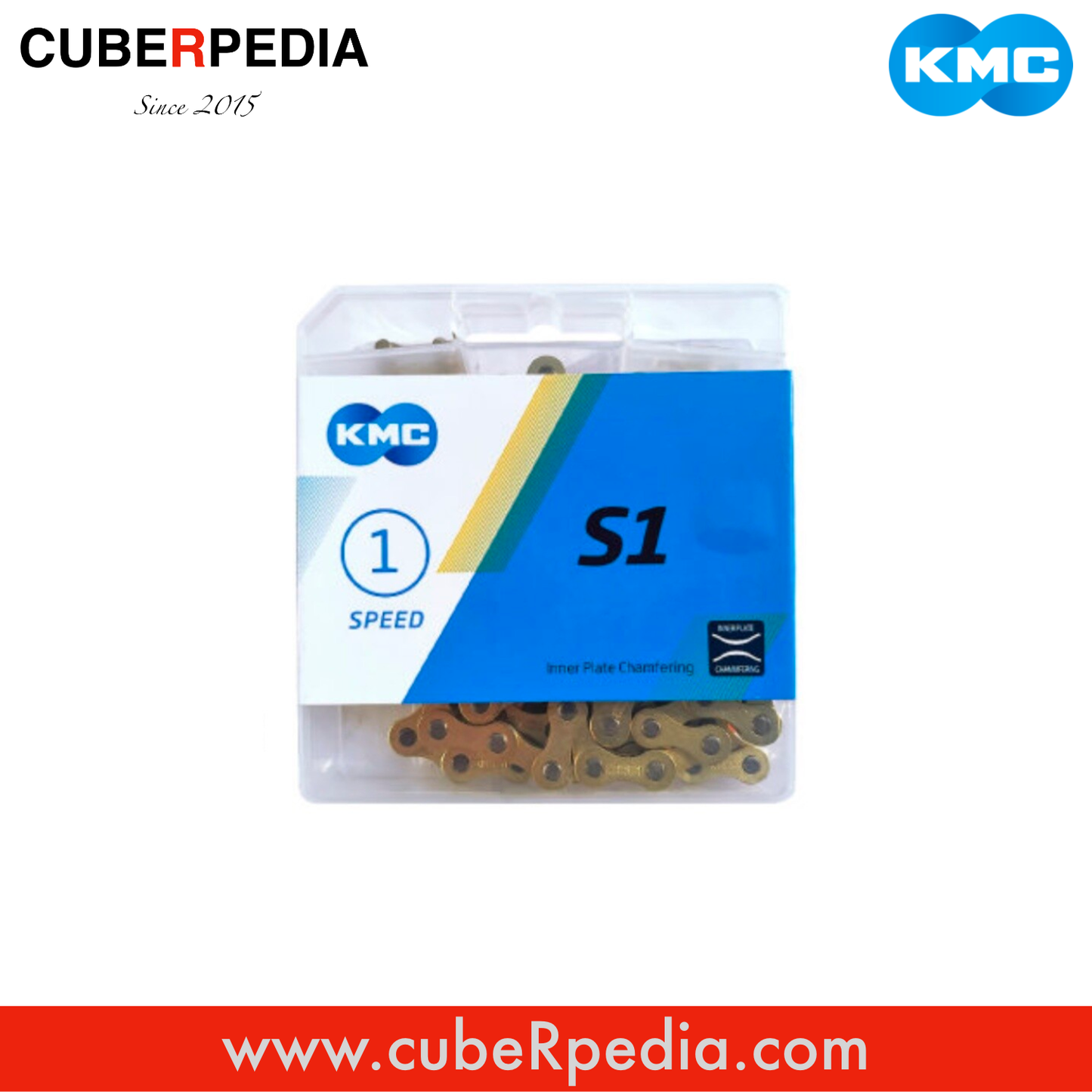 KMC S1 Single Speed Chain - Gold