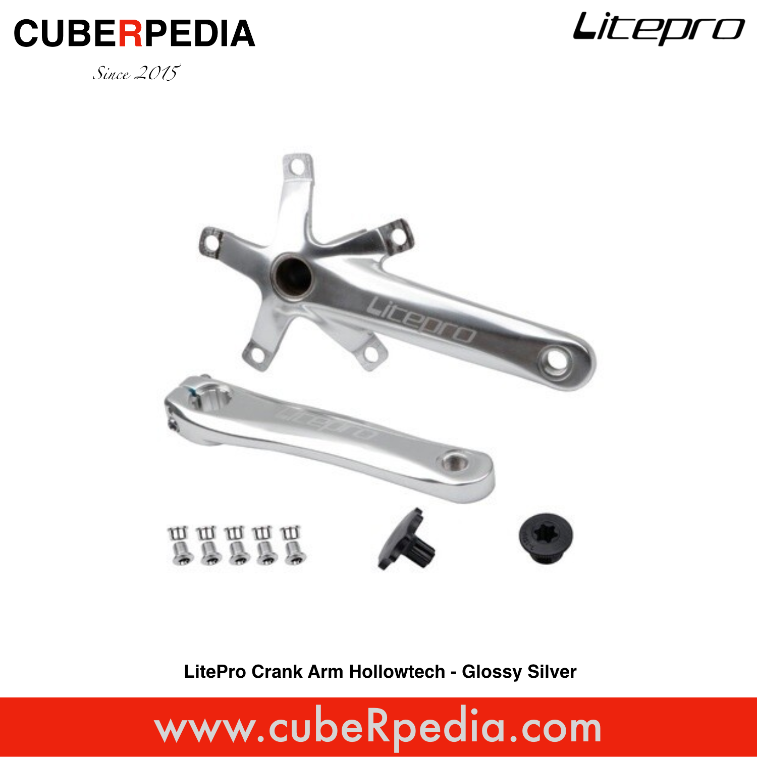 LitePro Crank Arm Hollowtech Glossy Silver – cubeRpedia