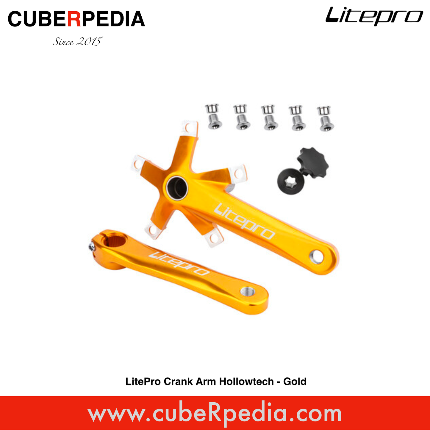 LitePro Crank Arm Hollowtech - Gold