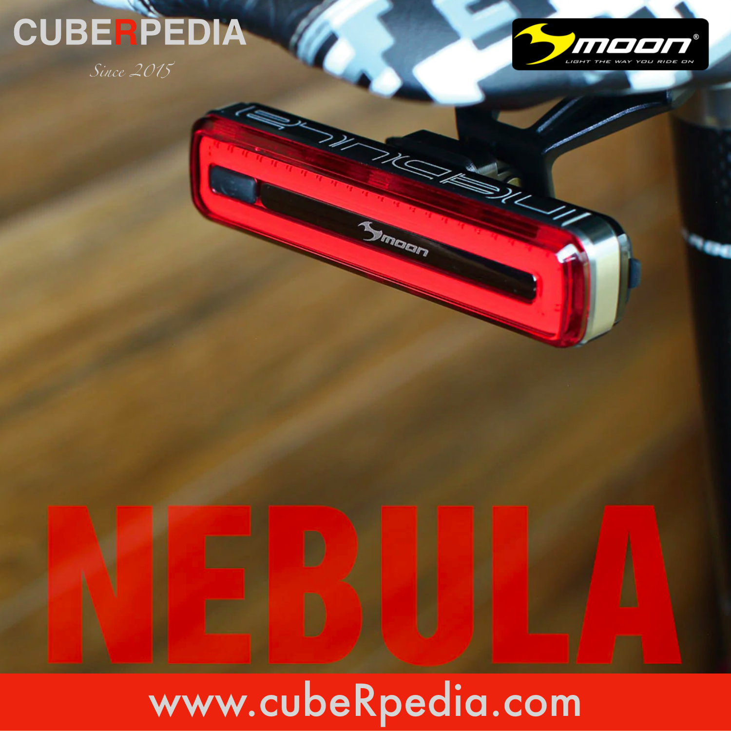 Moon Nebula 100(flashing 200) Lumens USB Rechargeable Red Bicycle