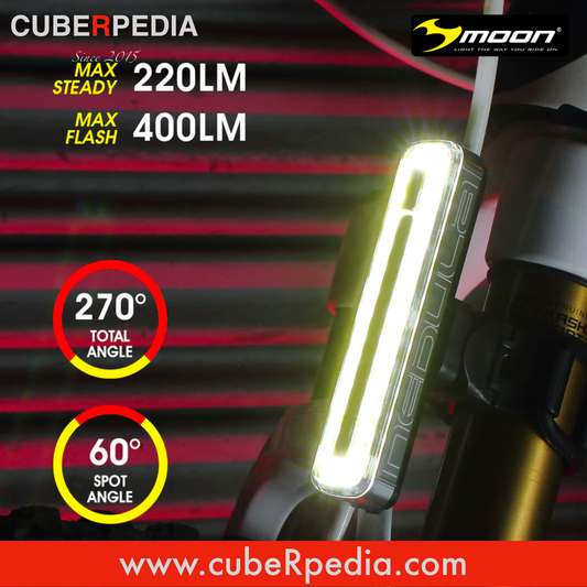 Moon Nebula 240 Lumens USB Rechargeable White Bicycle Bike Light (2020ver)