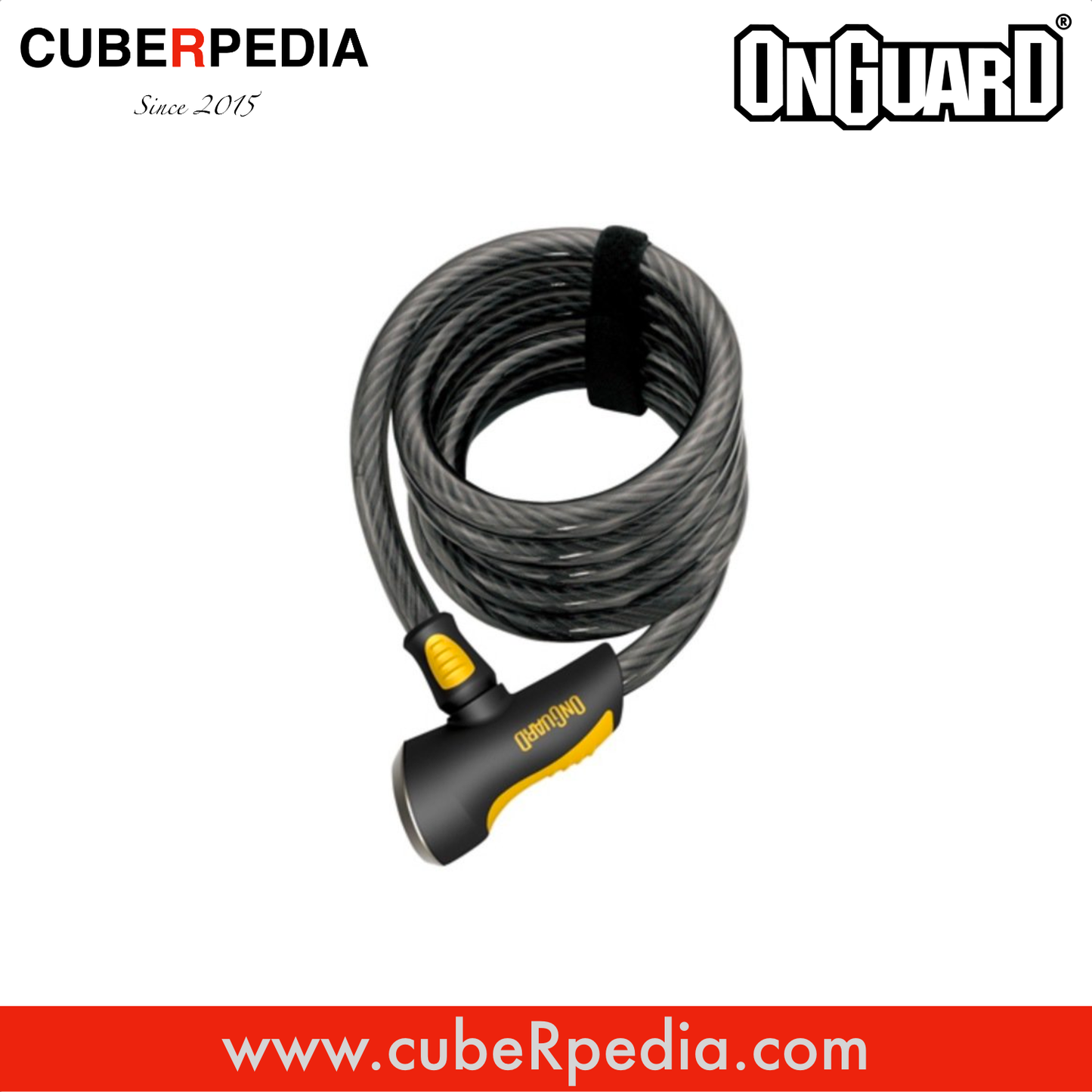 OnGuard Doberman 8028 Bicycle Bike Self-Coiling Cable Key Lock (185cm Length 12mm Diameter)