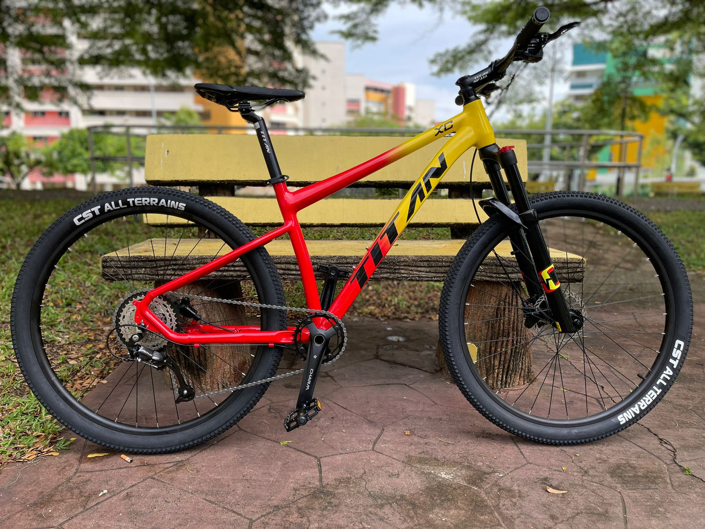 TITAN XC 27.5 MTB - Red Yellow Frame / Black Word
