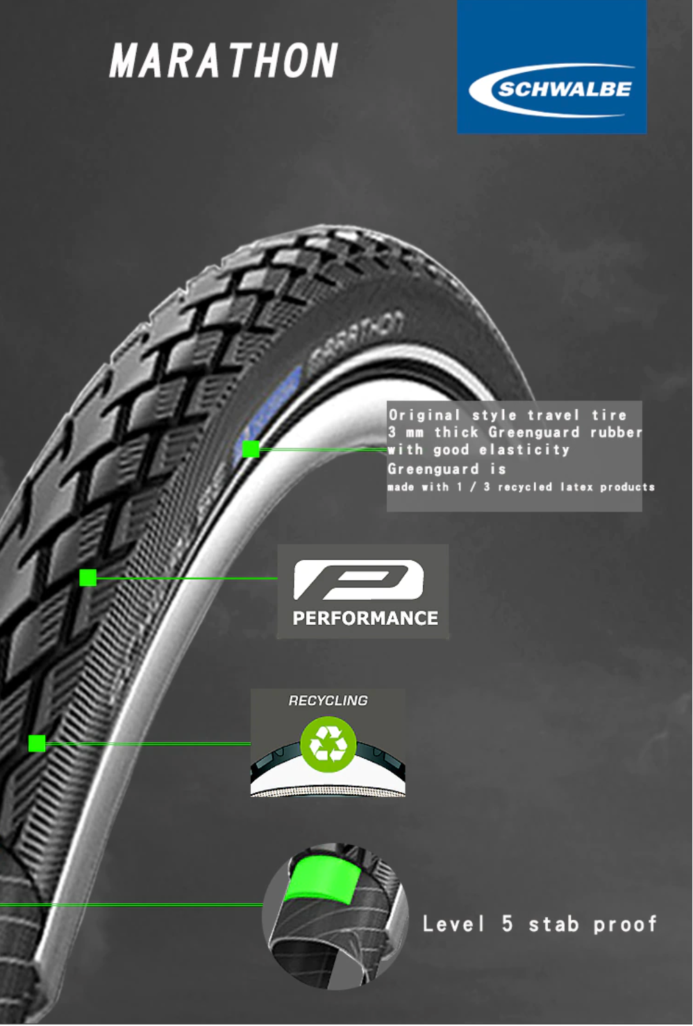 Schwalbe Marathon 40-406 (20 x 1.50) Tyre