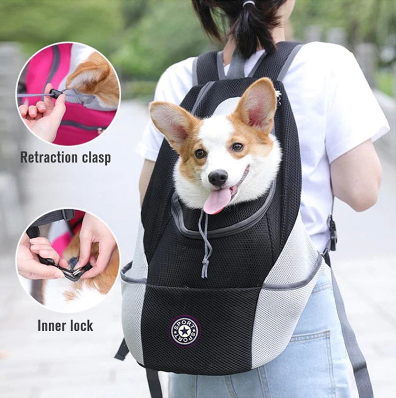 Pet Carrier Mesh Backpack - Medium
