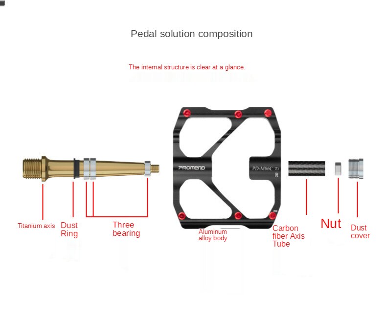 Promend Titanium Carbon Fiber Pedal Road - R87C TI