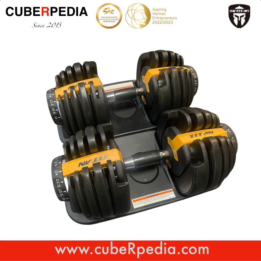 TITAN 24KG Adjustable Dumbbells 1 Pair cubeRpedia