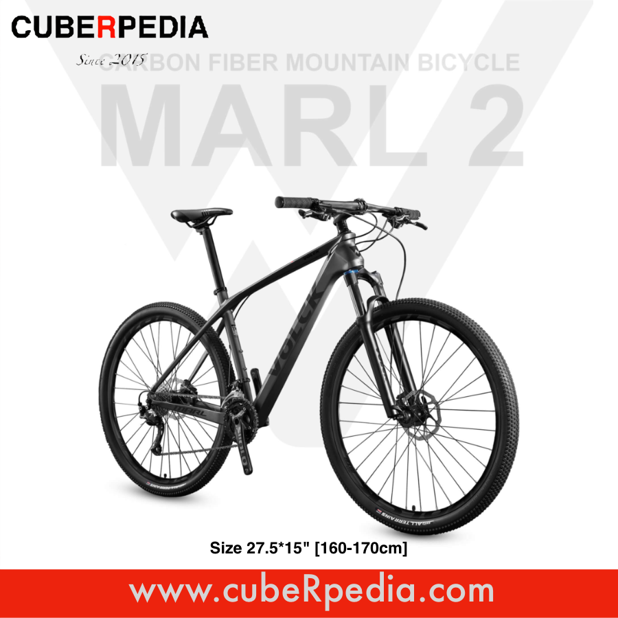 VOLCK Marl 2 Carbon Fiber Mountain Bike (27.5" x 17") - Black/Gray