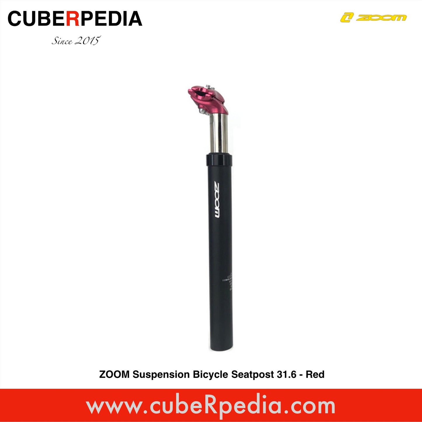 ZOOM Suspension Bicycle Seatpost 31.6 - Red