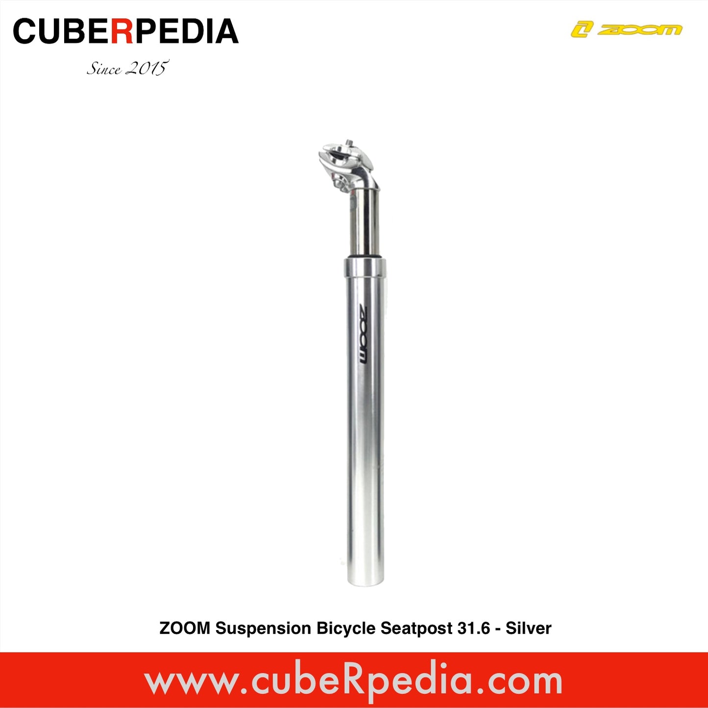 ZOOM Suspension Bicycle Seatpost 31.6 - Silver