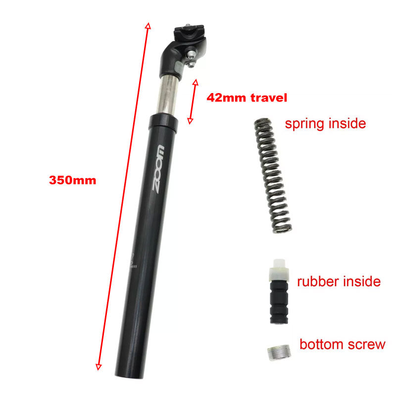 ZOOM Suspension Bicycle Seatpost 31.6 - Silver