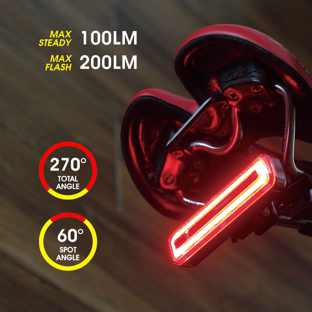 Moon Nebula 100(flashing 200) Lumens USB Rechargeable Red Bicycle Bike Light