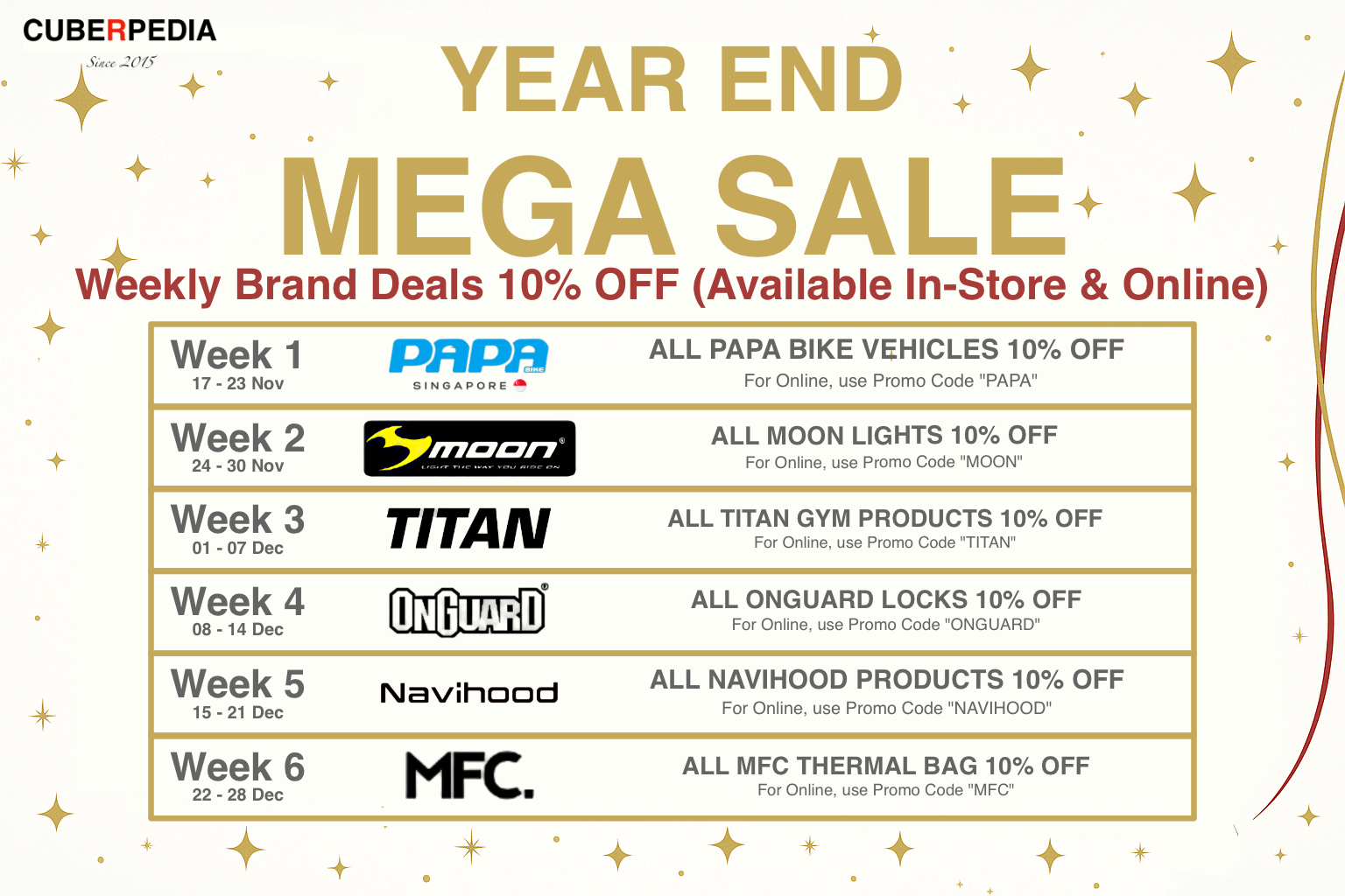 cubeRpedia Year End Mega Sale Weekly Brand Deals