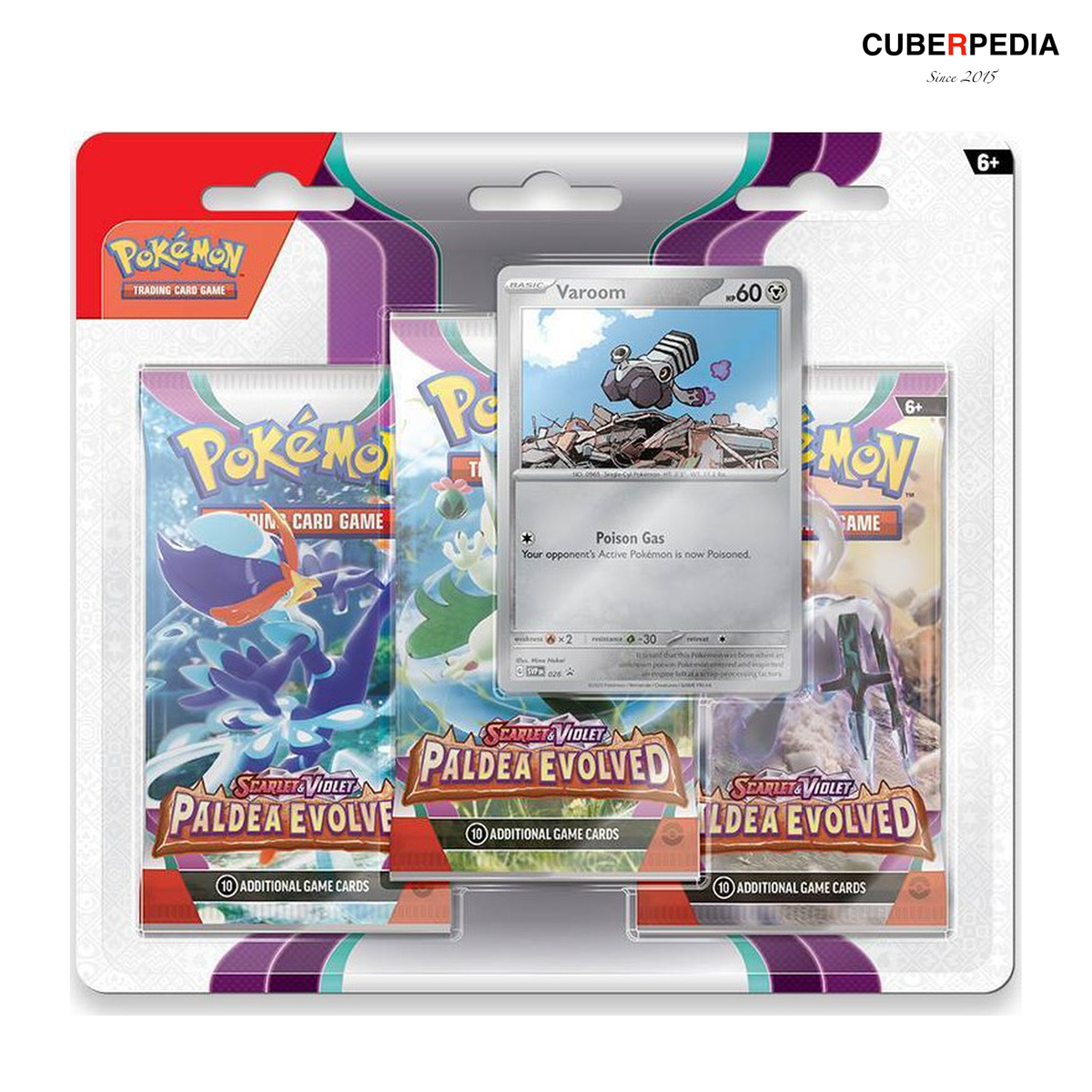 English Paldea Evolved 3-pack blister with foil Varoom promo card