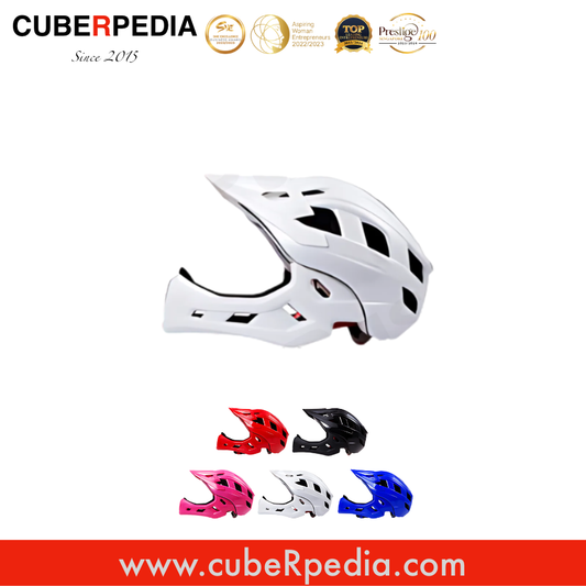 Childrens' Impact Resistant Full-Face Helmet - White