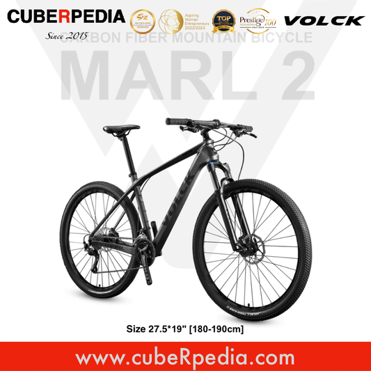 VOLCK Marl 2 Carbon Fiber Mountain Bike (27.5" x 19") - Black/Gray