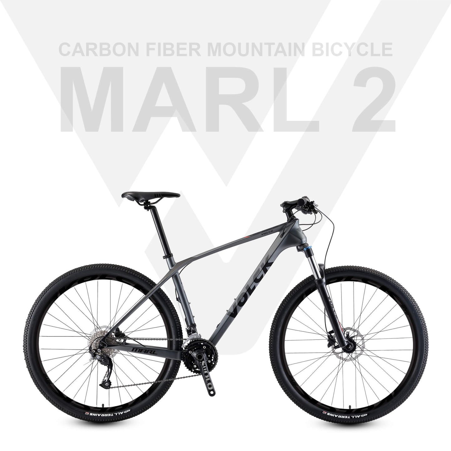 VOLCK Marl 2 Carbon Fiber Mountain Bike (27.5" x 19") - Black/Gray