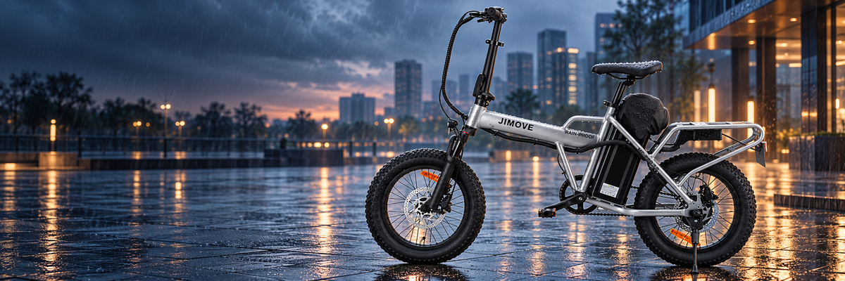 JIMOVE MC PRO 3.0 in a rainy urban scene
