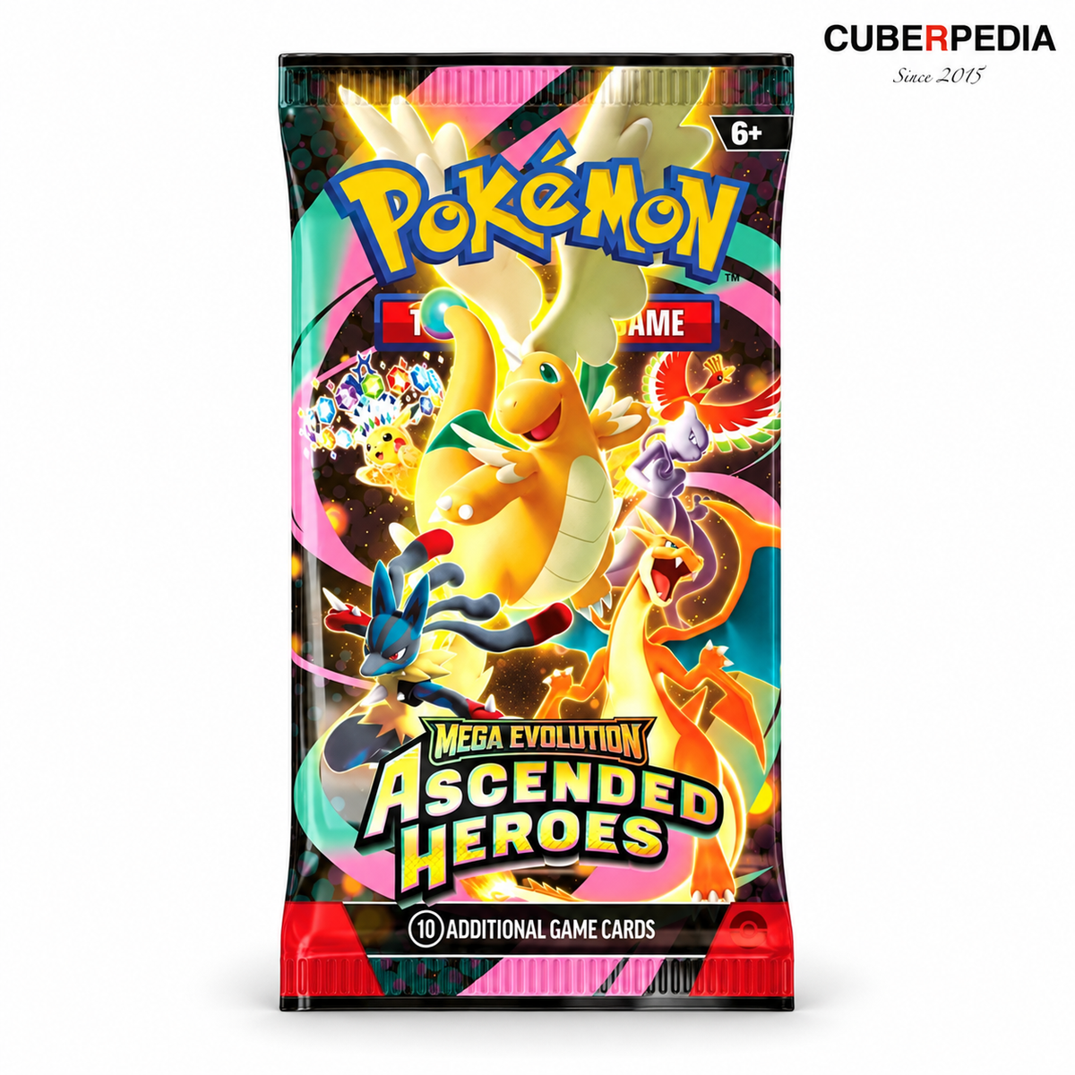 English Pokémon TCG Mega Evolution—Ascended Heroes loose foil booster pack, representative artwork
