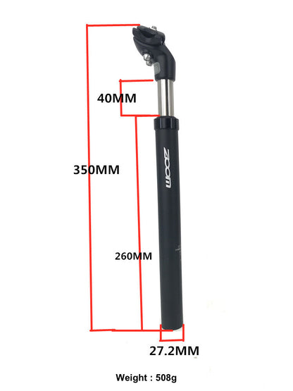 ZOOM Suspension Bicycle Seatpost 27.2 - Black