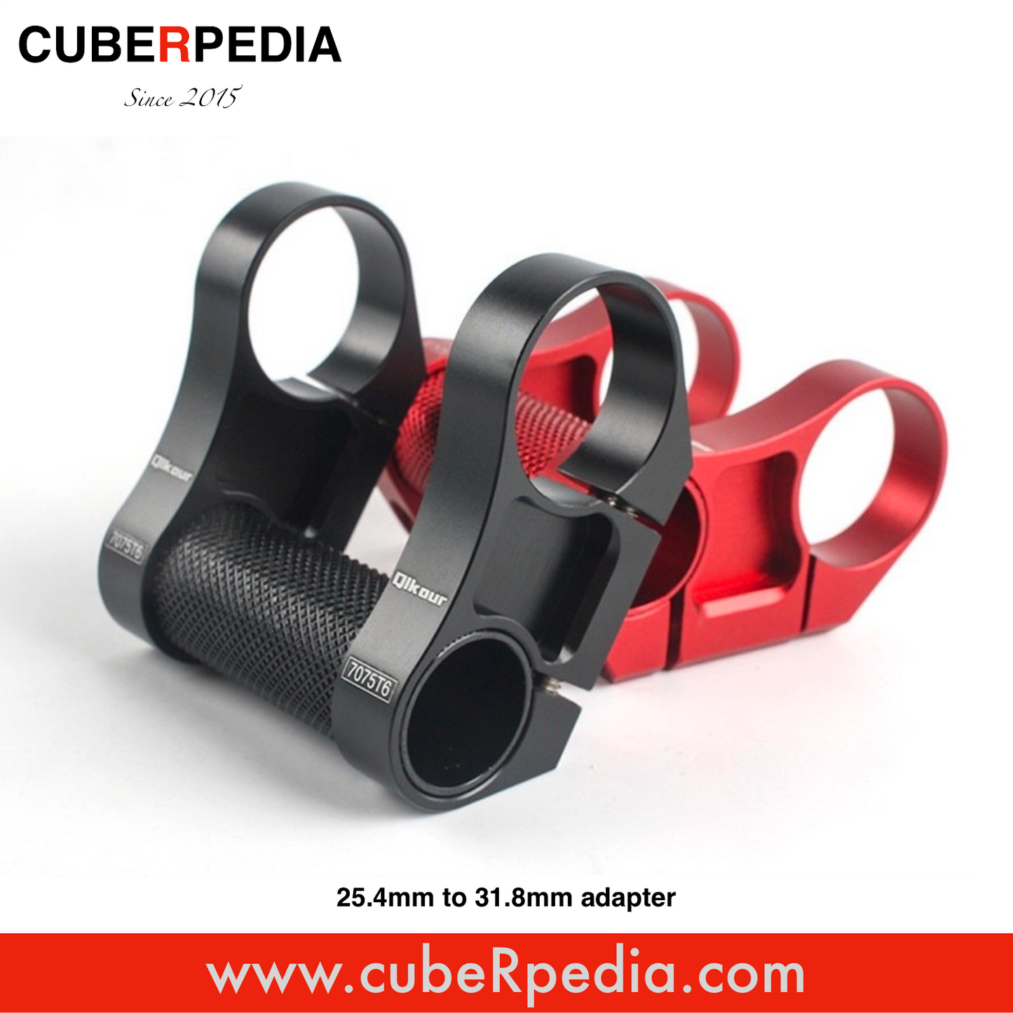 25.4mm to 31.8mm Stem Clamp CNC adapter - Red