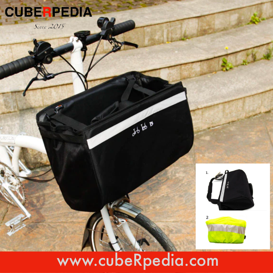 Bicycle Front Basket Bag with Rain Cover