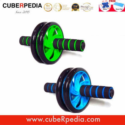 Double Wheel Ab Wheel Roller - Blue