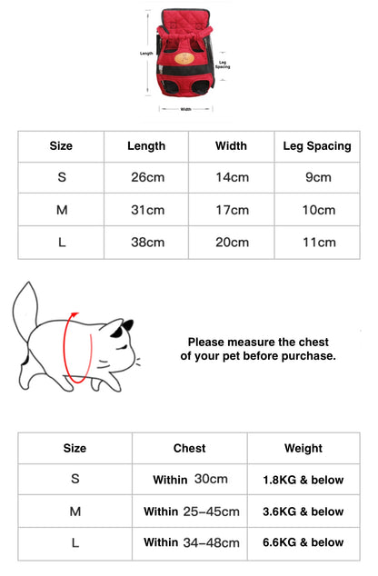 HOOPET Dog/Cat Backpack Carriers - Small