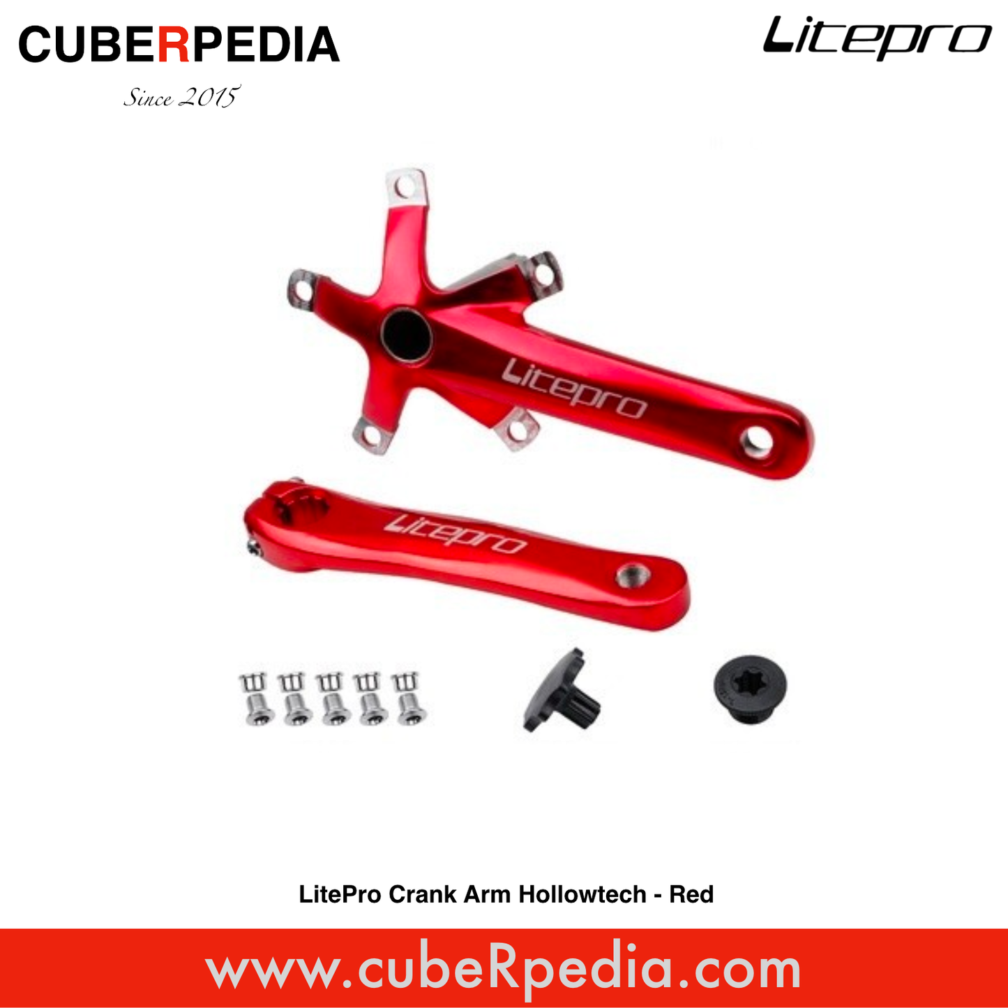 LitePro Crank Arm Hollowtech - Red