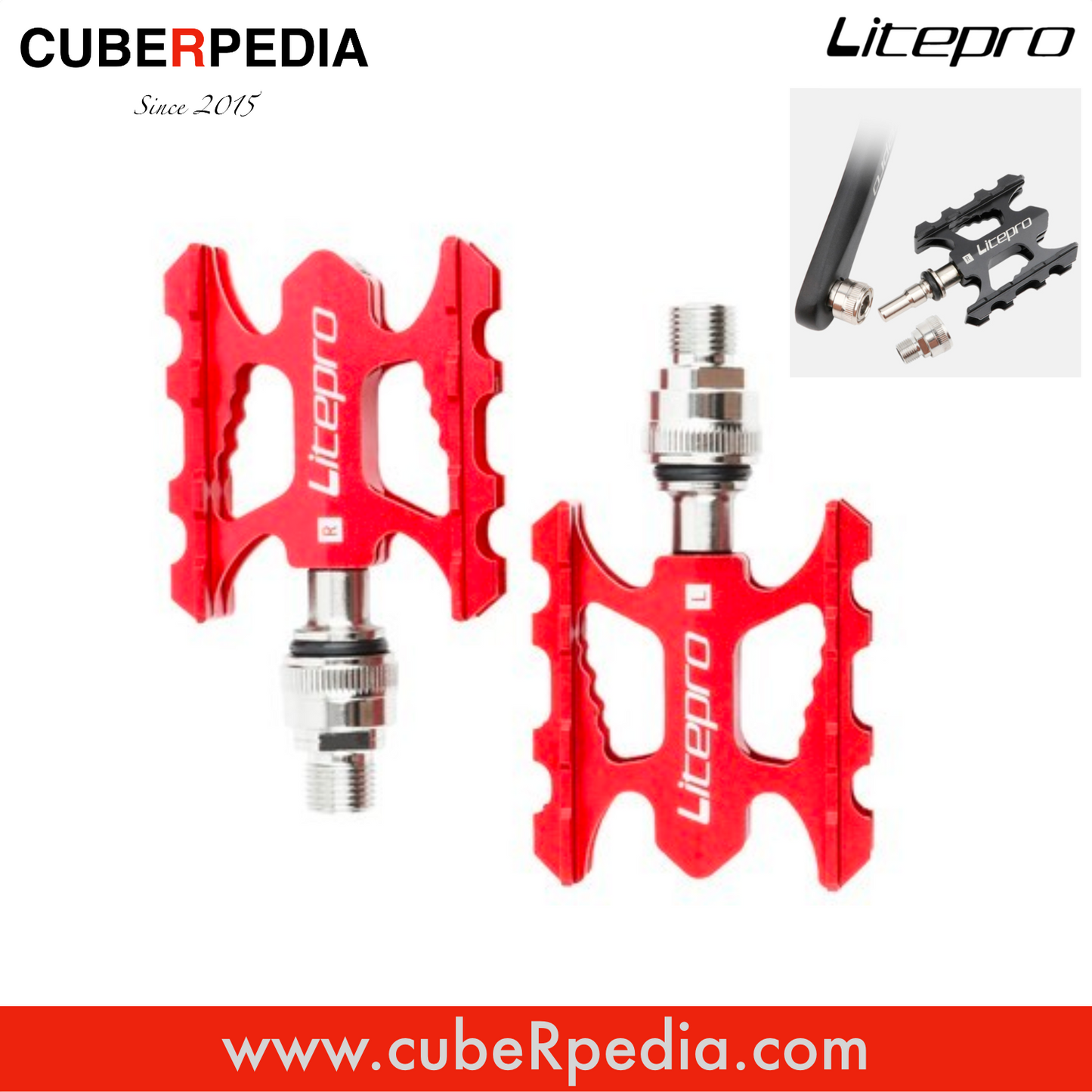 Litepro Quick Release Pedals - Red