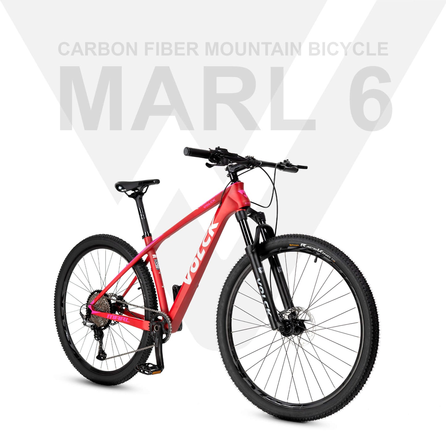 VOLCK Marl 6 Carbon Fiber Mountain Bike (29" x 17") - Matte Red