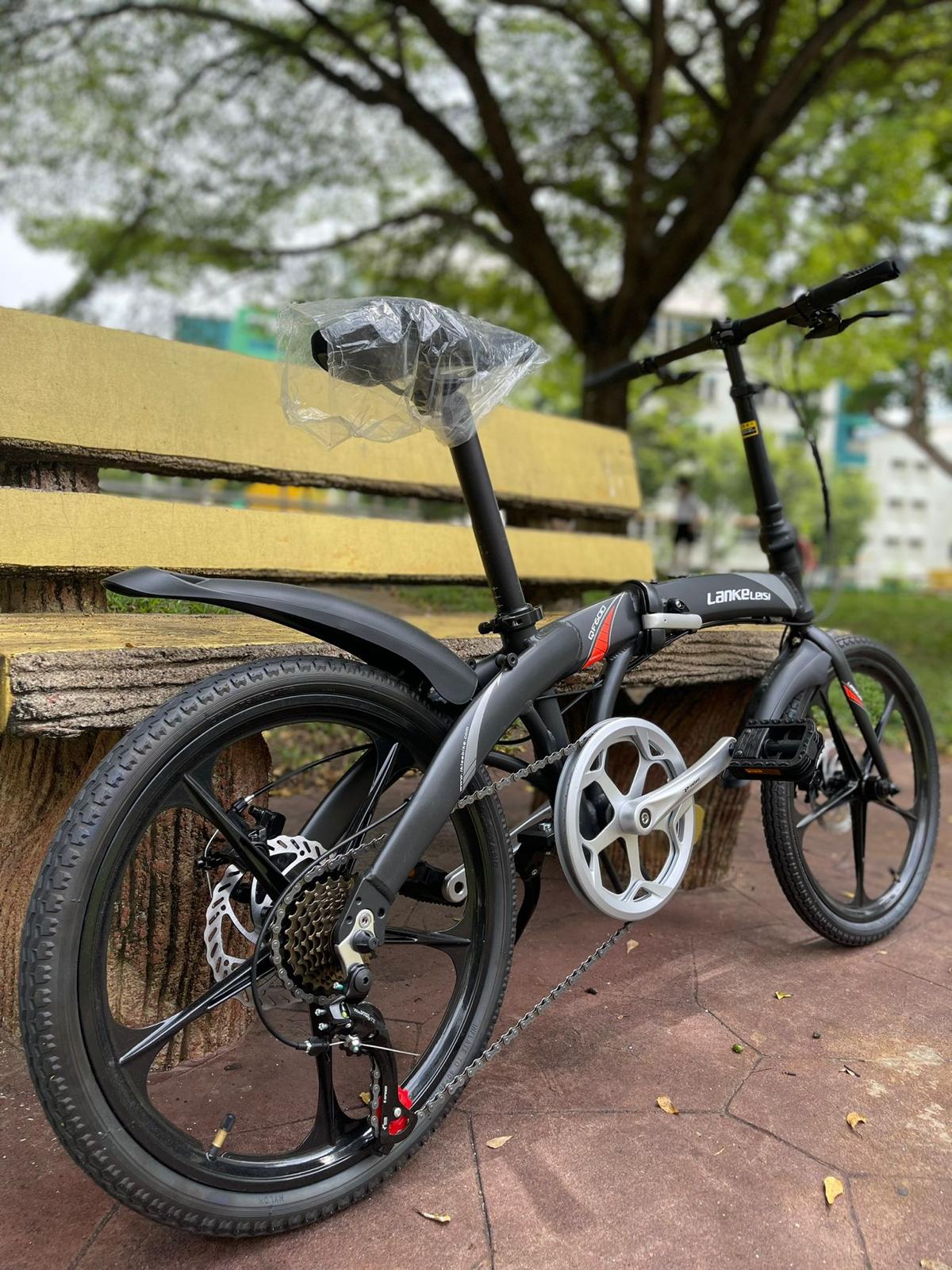 LANKELEISI Foldable Bicycle Grey