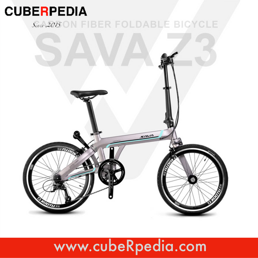SAVA Z3 Carbon Folding Bike - Gray Turquoise