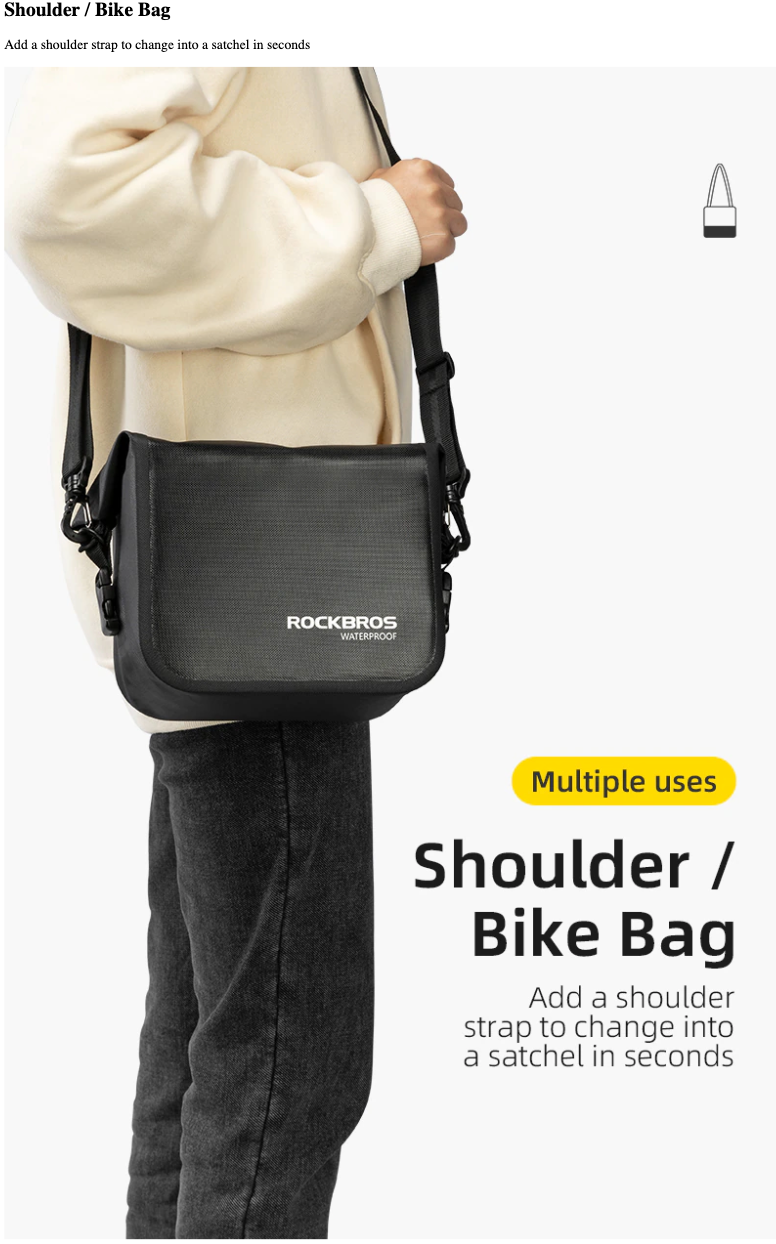 ROCKBROS Front Multipurpose Bag