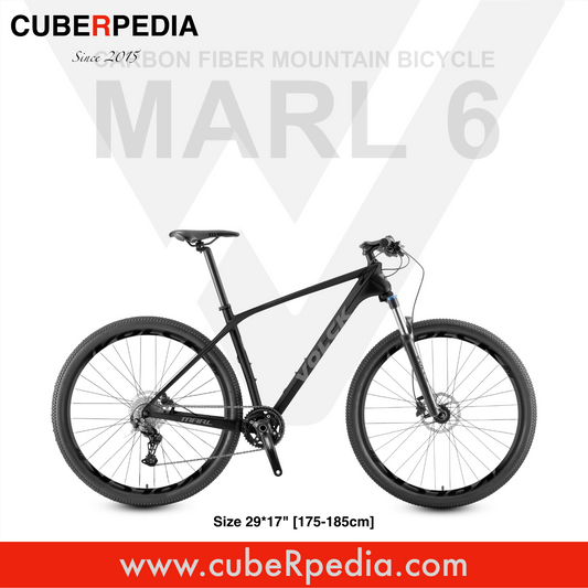 VOLCK Marl 6 Carbon Fiber Mountain Bike (29" x 17") - Black/Grey