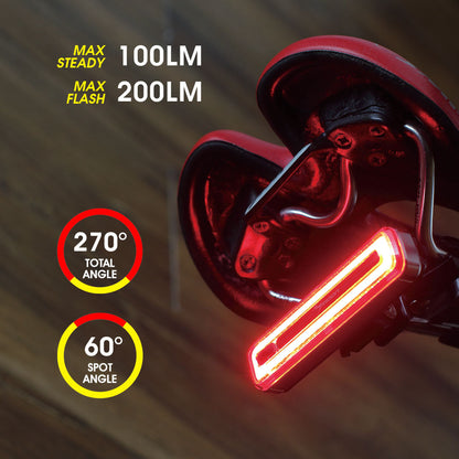 Moon Nebula 100(flashing 200) Lumens USB Rechargeable Red Bicycle Bike Light